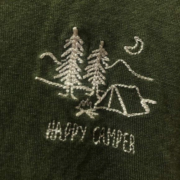 Green Happy Camper T Shirt - Picture 2 of 4
